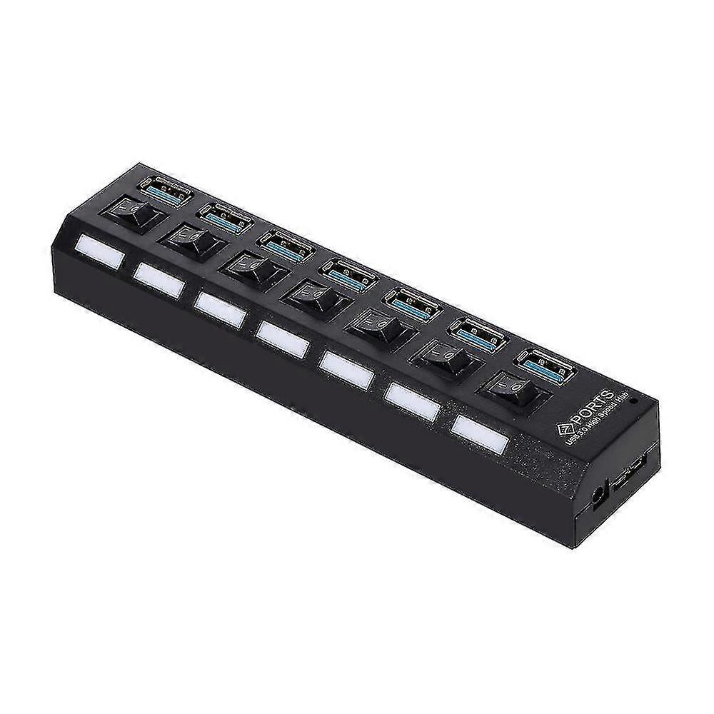 7-port Usb 3.0 Hub Usb Splitter 7 Ports Expander With Switch For Pc