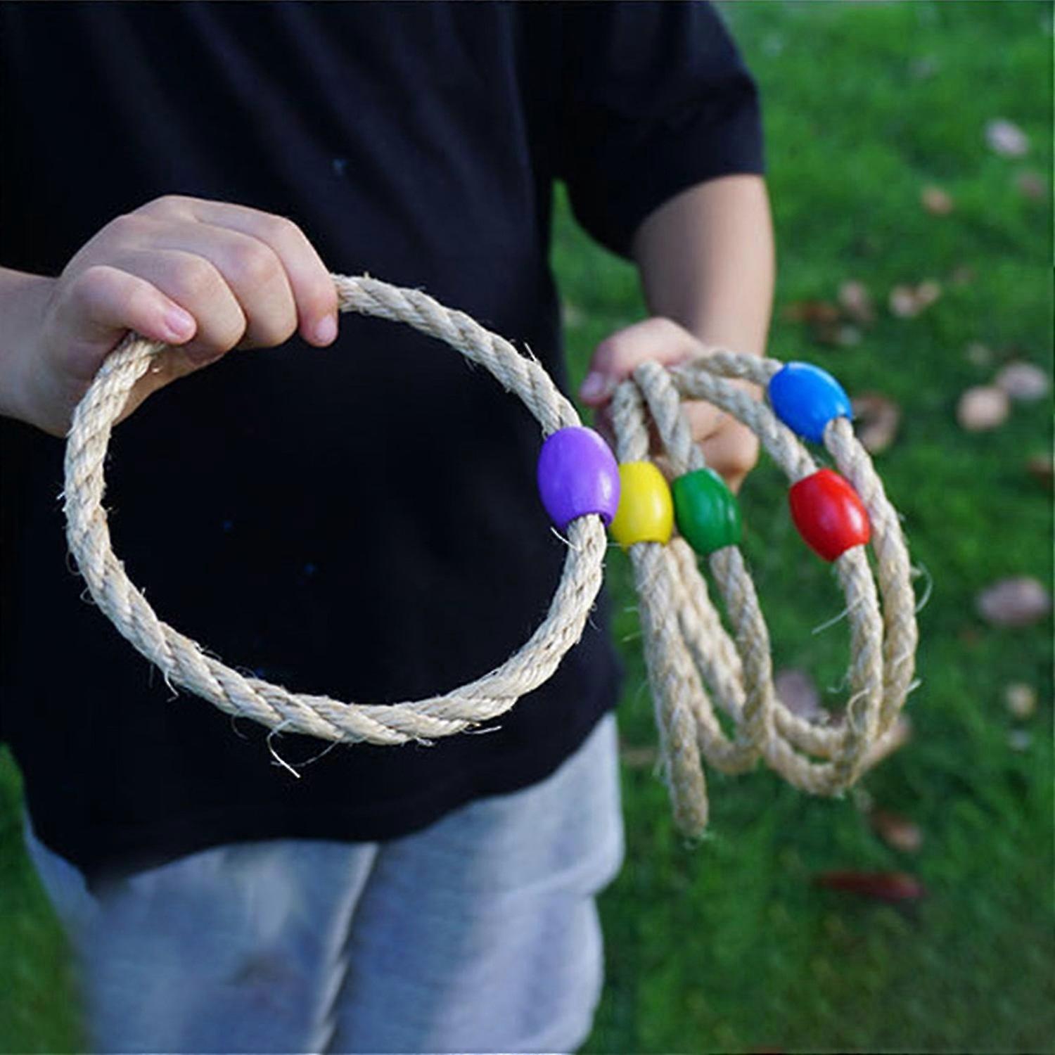 Outdoor Hemp Rope Ring Toss Set Stimulate Potential Teamwork Spirit ...