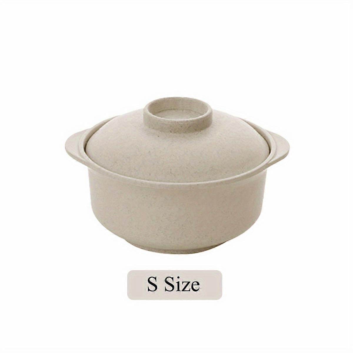 1set Ramen Bowl With Cover Instant Noodle Bowls, Casserole Ramekin, Reusable Bowl With Cover, Rice Bowl, Non-Slip Food Container, Dinnerware Cereal, S