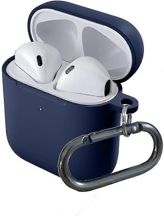 case compatible airpods 1/2[front visible silicone midnight liquid