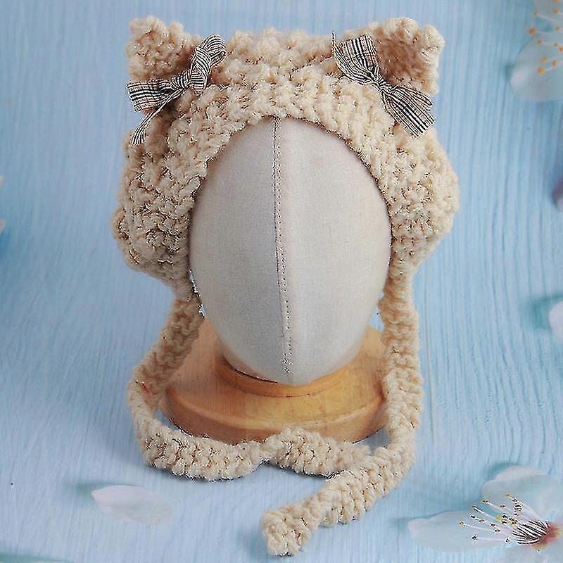 Cute Cat Ears Hat Knit Hat Windproof Warm Cap For Adults Kids