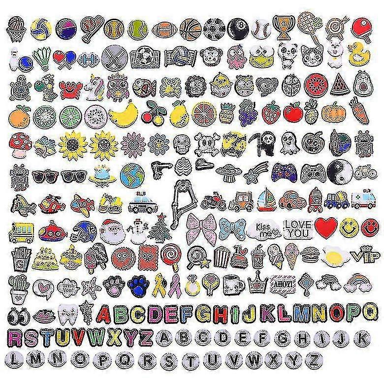 100st Sko Charm För Croc Bubble Slides Sandaler Träskor Charms