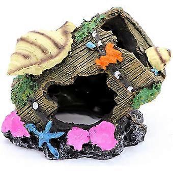 Aquarium Ornament Ansicht der felsigen Höhle mit grünem Gras zum Verstecken Garnelen und Fische Landschaft Felsen verstecken Höhlenbaum Aquarium Dekoration