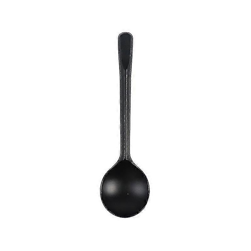 100 Pack Black Disposable Plastic Long Handle Spoons for Ice Cream, Desserts, and Cakes
