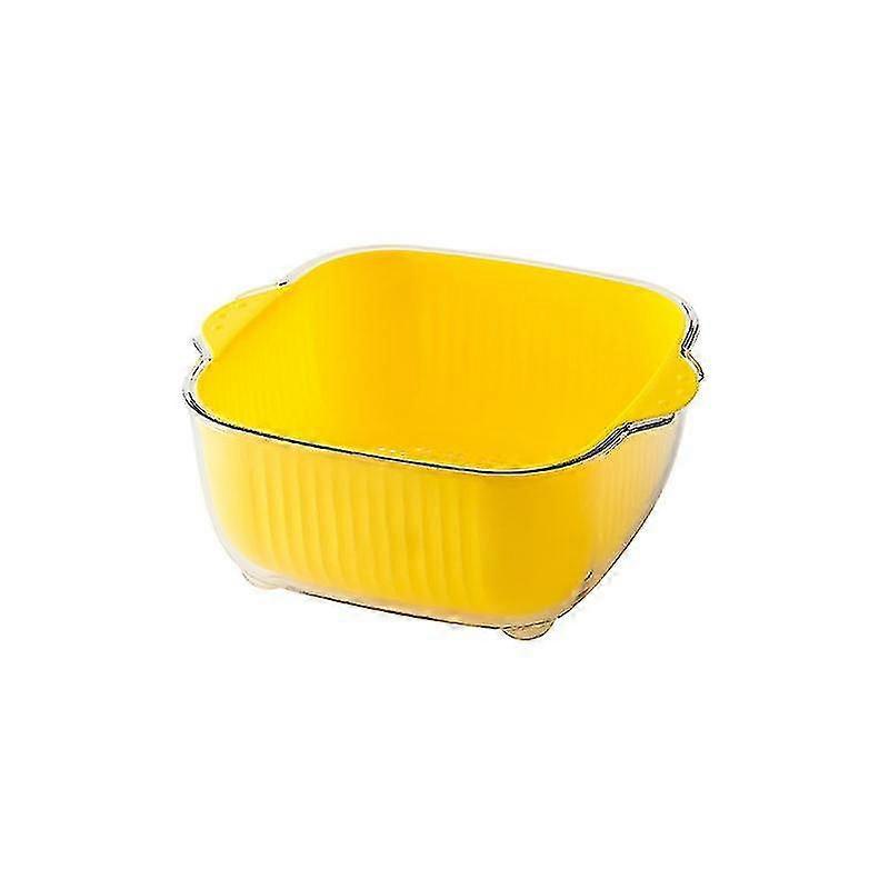 Cute Little Yellow Duck Pattern Double Layer Detachable Colander for Home Kitchen