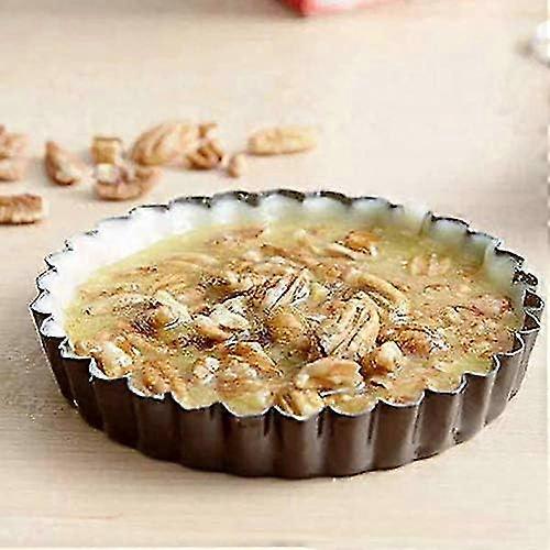 Non-Stick Tart Quiche Flan Molds - Set of 6 | Removable Loose Bottom | Fluted | Heavy Duty Bakeware