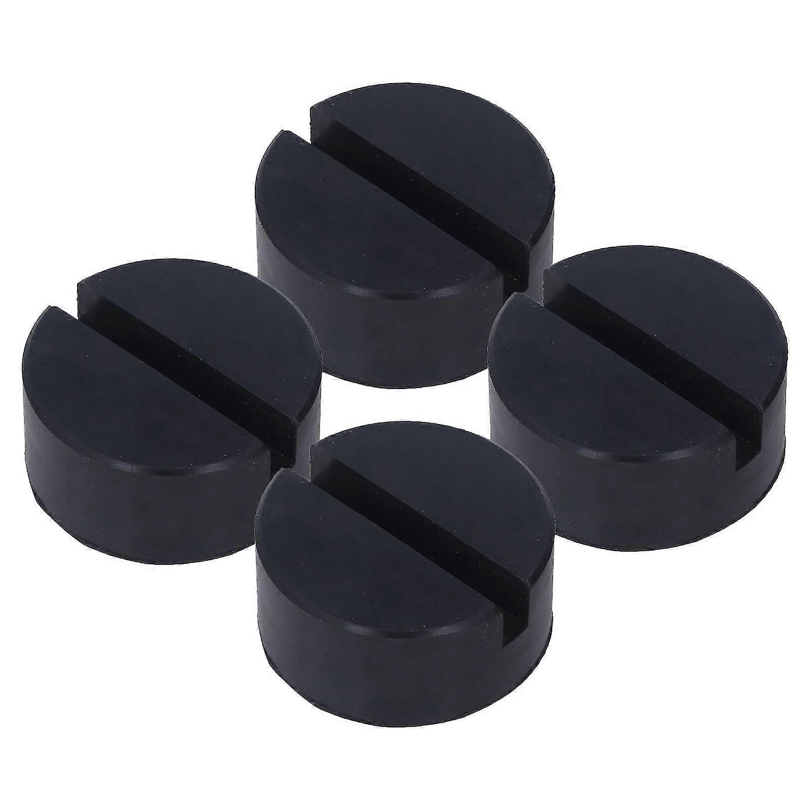Rubber Jack Lifting Pad Adapter Floor Round Slotted Frame Rail Pinch Weld Protector (4PCS)