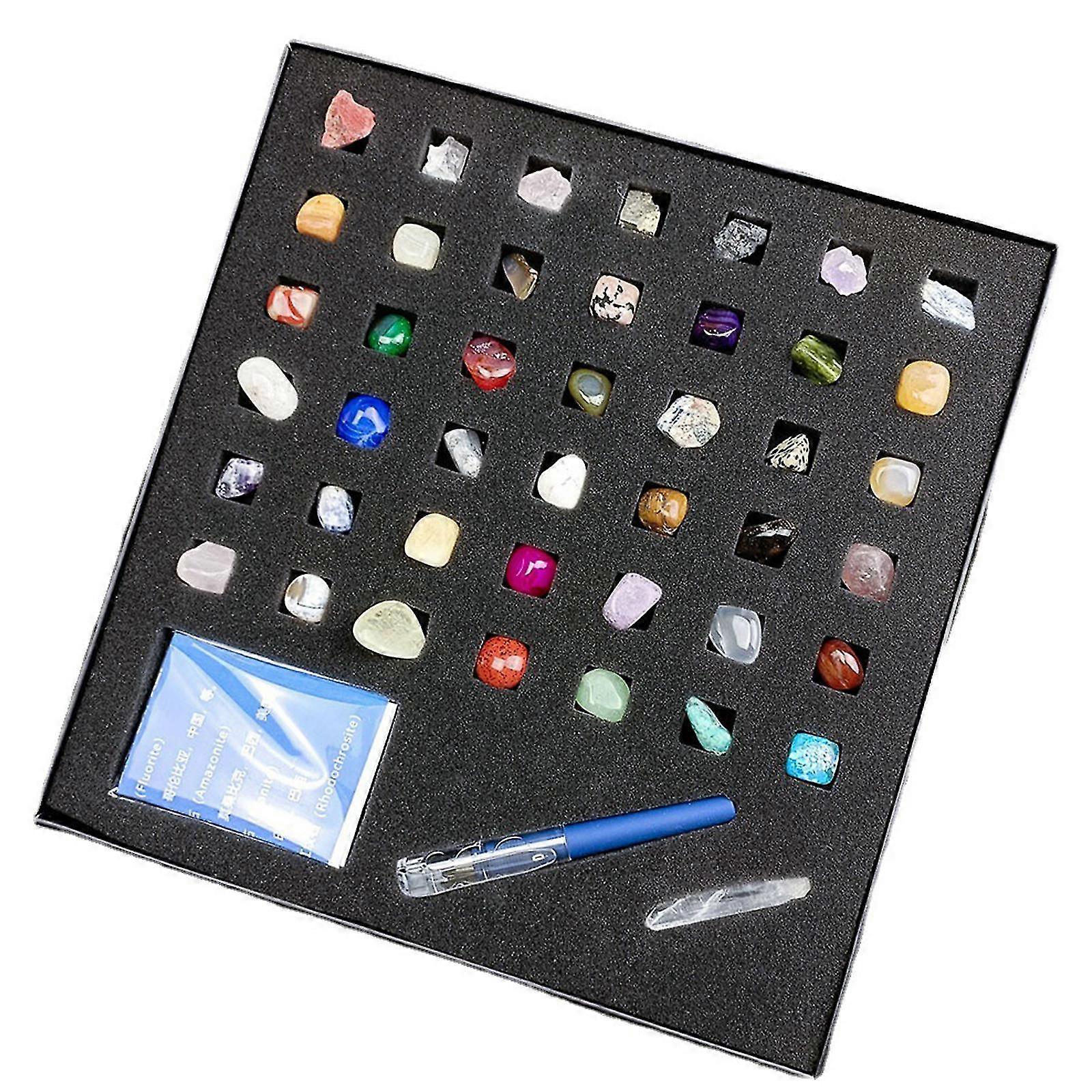 42pcs天然クリスタル鉱石標本宝石オーナメントキットミネラルクリスタルロック