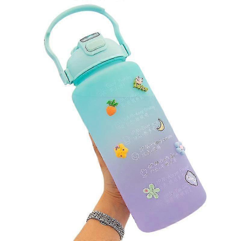 Water Bottle With Infuser And Time Marking, 2l Leak-proof Sports Bottle-ZZY