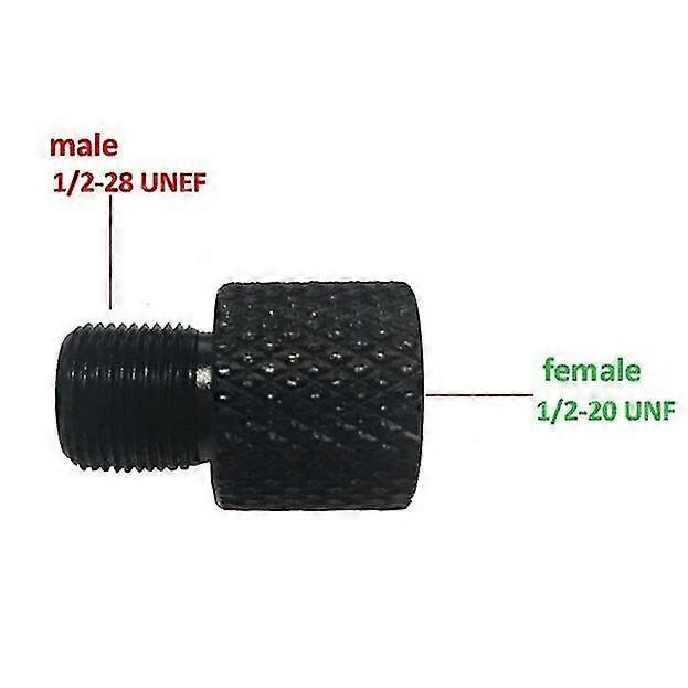 Barrel End Threaded Adapter Female 1/2-20 UNF to Male 1/2-28 UNEF Steel~0018