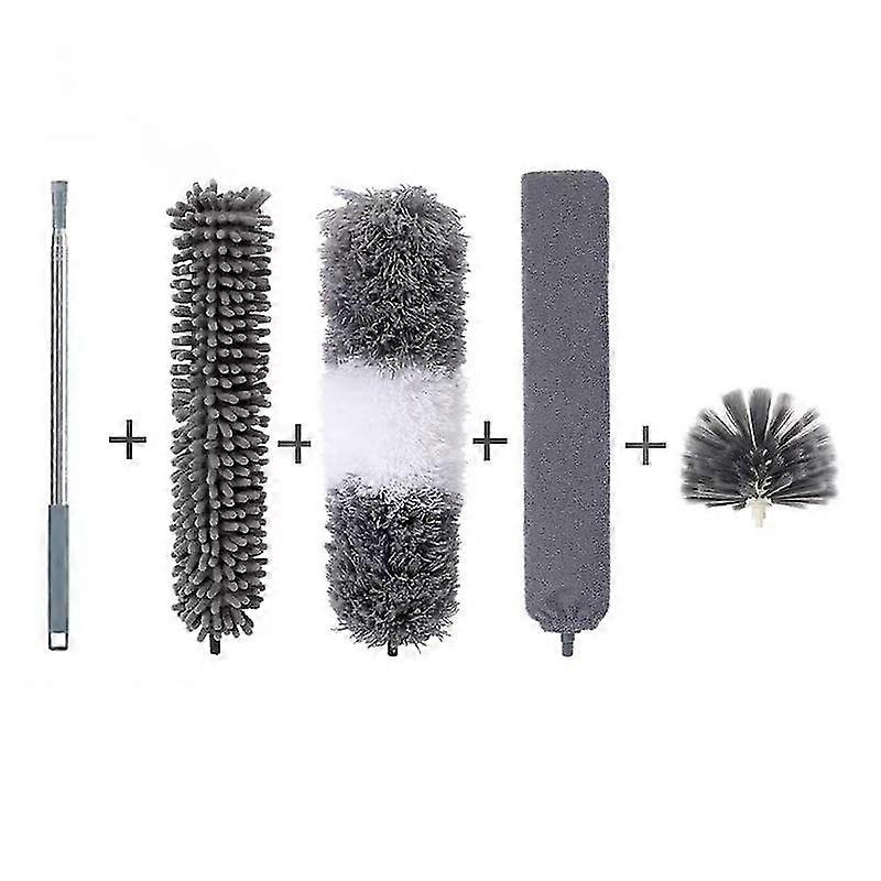 Feather Duster,5pcs Extendable Duster Cleaning Kit2.5cm Extra Long Handle, Microfiber Dusters For Cleaning Cobweb, High Ceiling Fan