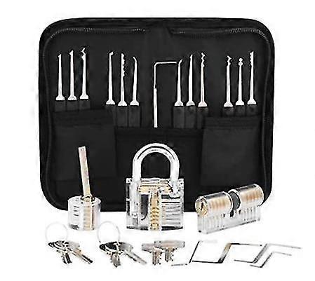 SZTXJ Lock Pick Set, 24 Piece Lock Pick Set, Training Tools with 4 Clear Locks