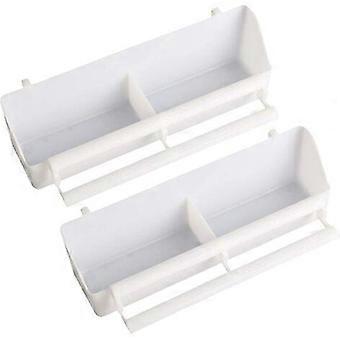 Bird Feeder Cage Indoor Outdoor Bird Feeder Waterer Bird Cage Plastic Bird Feeder Parrot Food Water Bowl For Parrot Pigeons White 2 Pieces