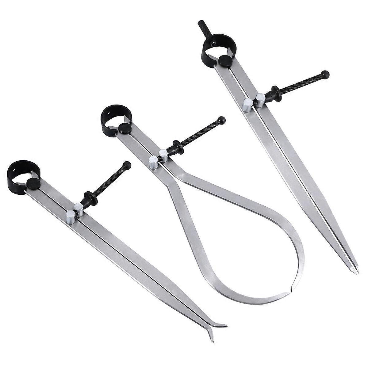 3 Pcs 8 Inch Caliper Set Rapid Adjust Quick Spring Divider Inside ID Outside OD Calipers Fine Adjustment Measuring Calipers
