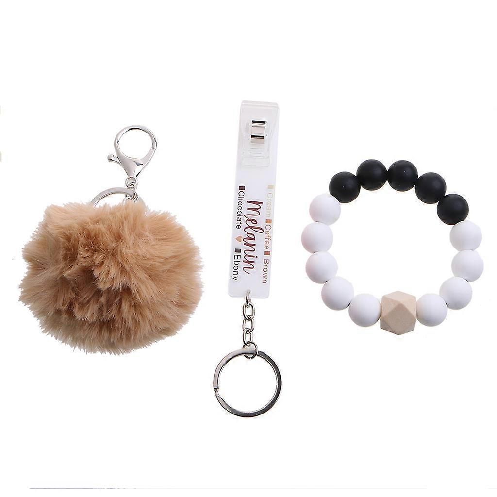 Debit Credit Card Grabber Keychain Plush Ball Atm Card Grabber Bead Bracelets