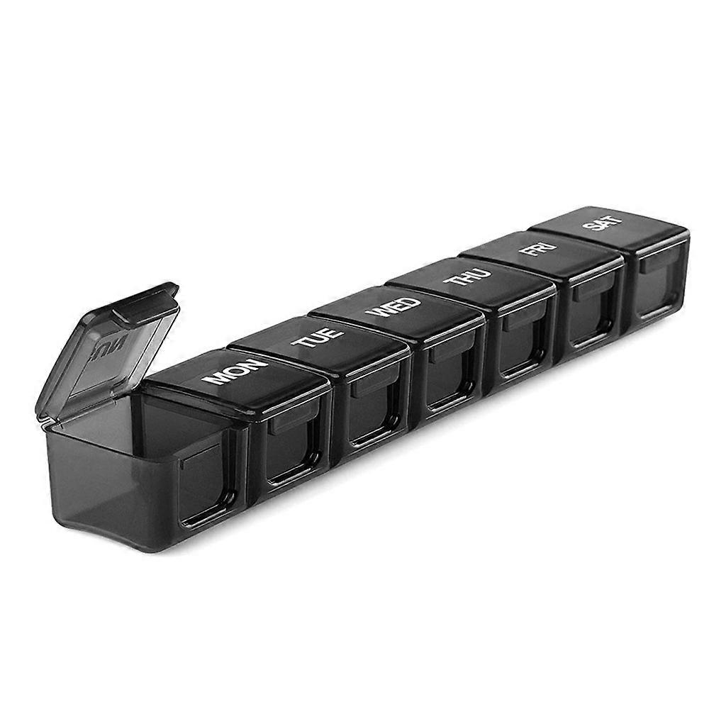 Long Rectangular 7-Day 7-Compartment Pill Organizer - Convenient Plastic Medication Storage Box