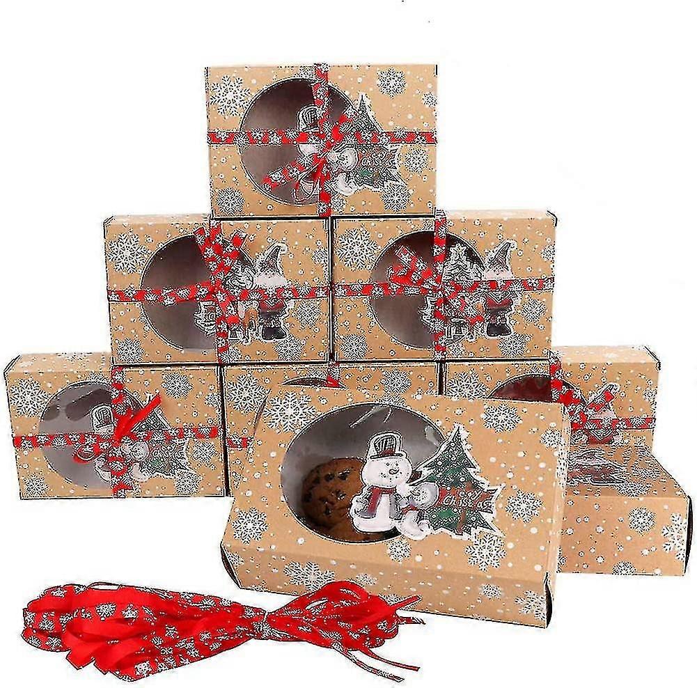 12 Packs Christmas Cookie Boxes With Window, Food