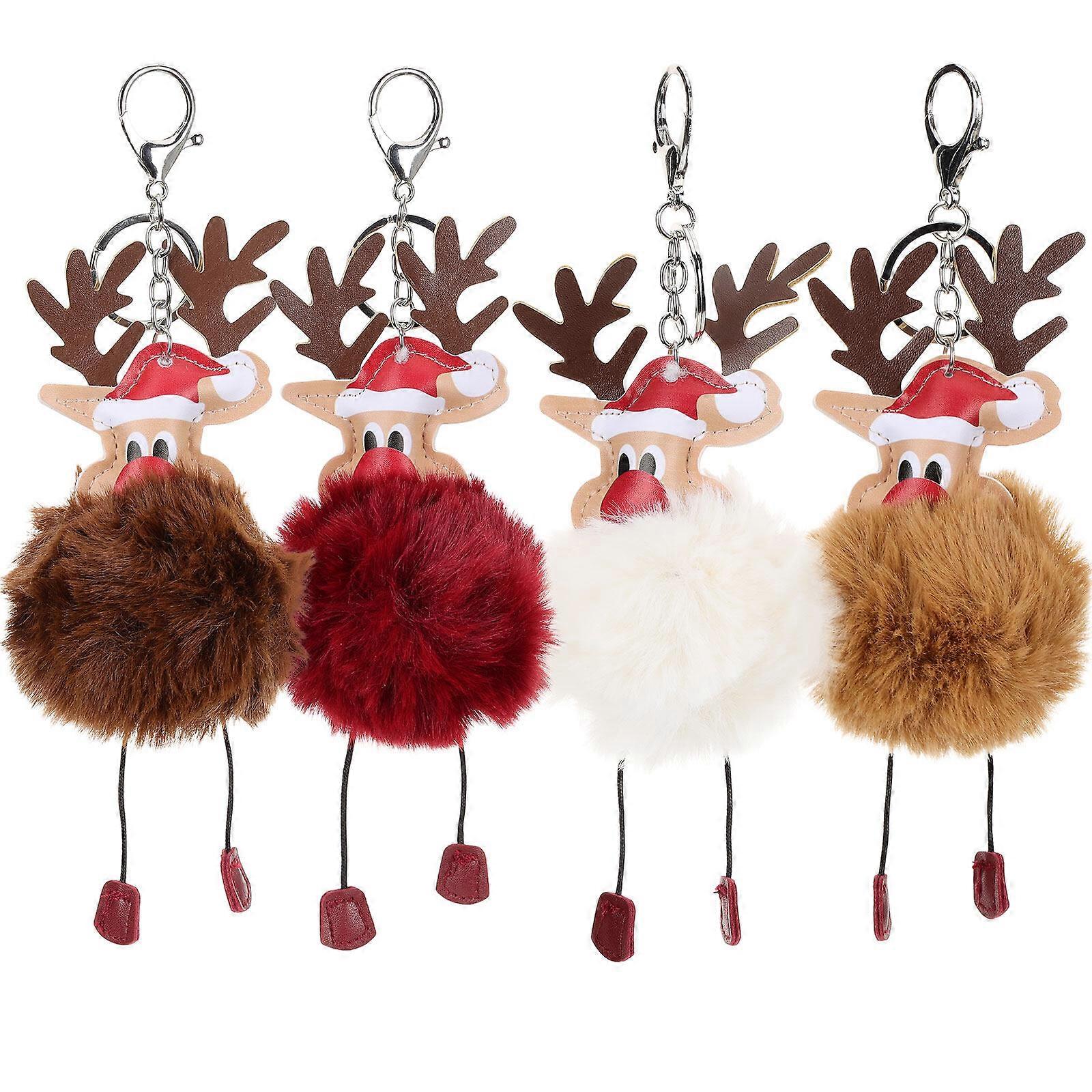 4szt Pluszowe breloki Łoś Breloki Dla dzieci Piękne Breloki Świąteczne Breloki