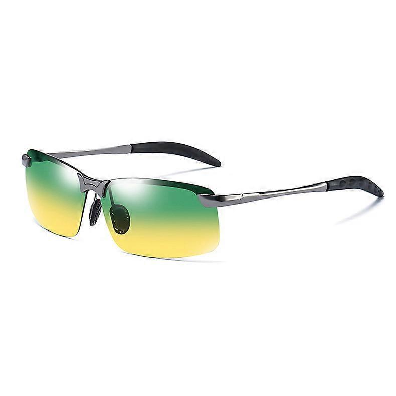 Μεταλλικός σκελετός ημι rimless φωτοχρωμικά πολωμένα γυαλιά ηλίου άνδρες νυχτερινής όρασης οδήγησης γυαλιά ηλίου