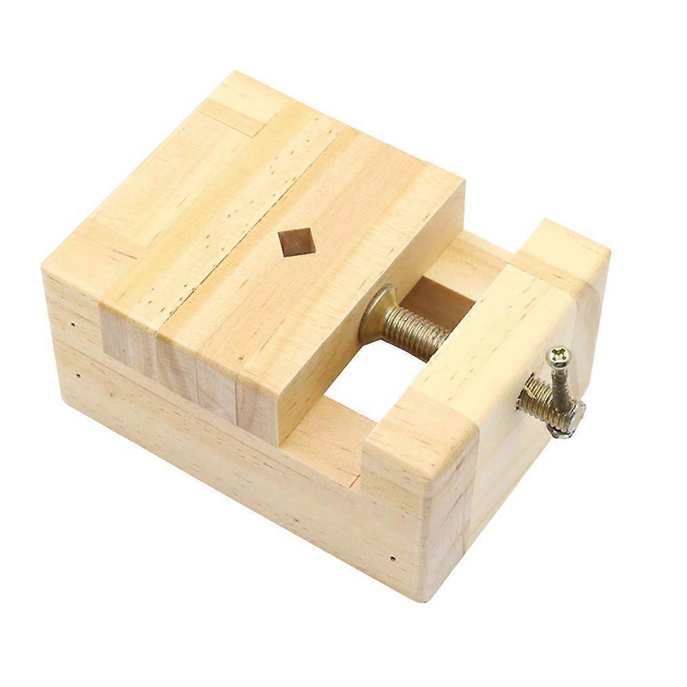 Large Size Pine Wood Engraved Printing Fixing Tool Engraved Seal Stone Engraved Chapter Fixing Tool(Beige)