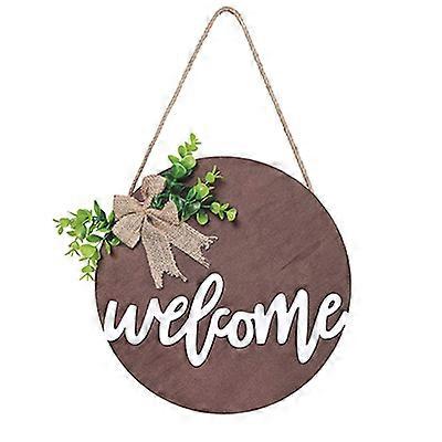 Trä Välkommen Hängande Skylt För Dörr