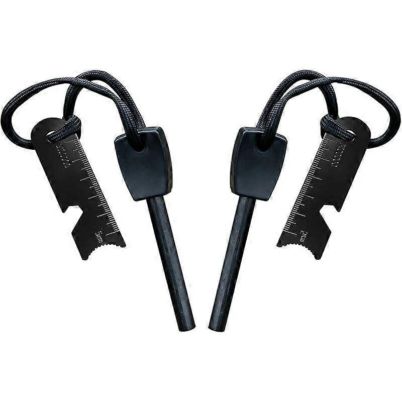 Survival Fire Flint - Impermeável 10.000 Faíscas a 3.000 Graus Pescoço Cordão Multi-Tool Raspador (2PCS)