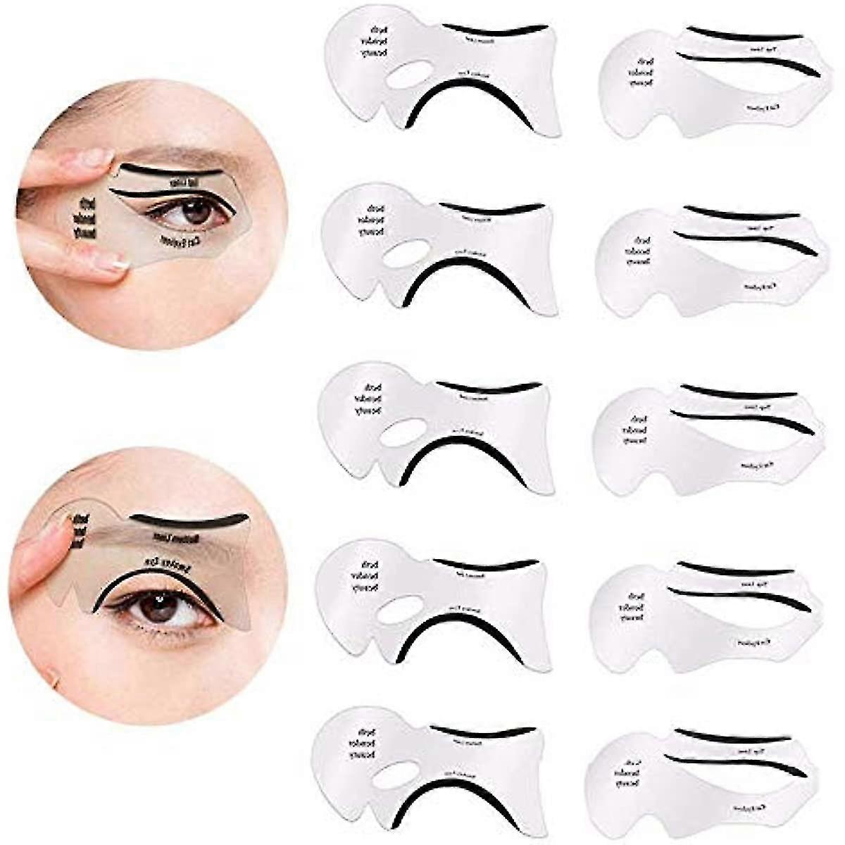 10pcs Eyeliner Stencil Cards Eye Liner Stickers