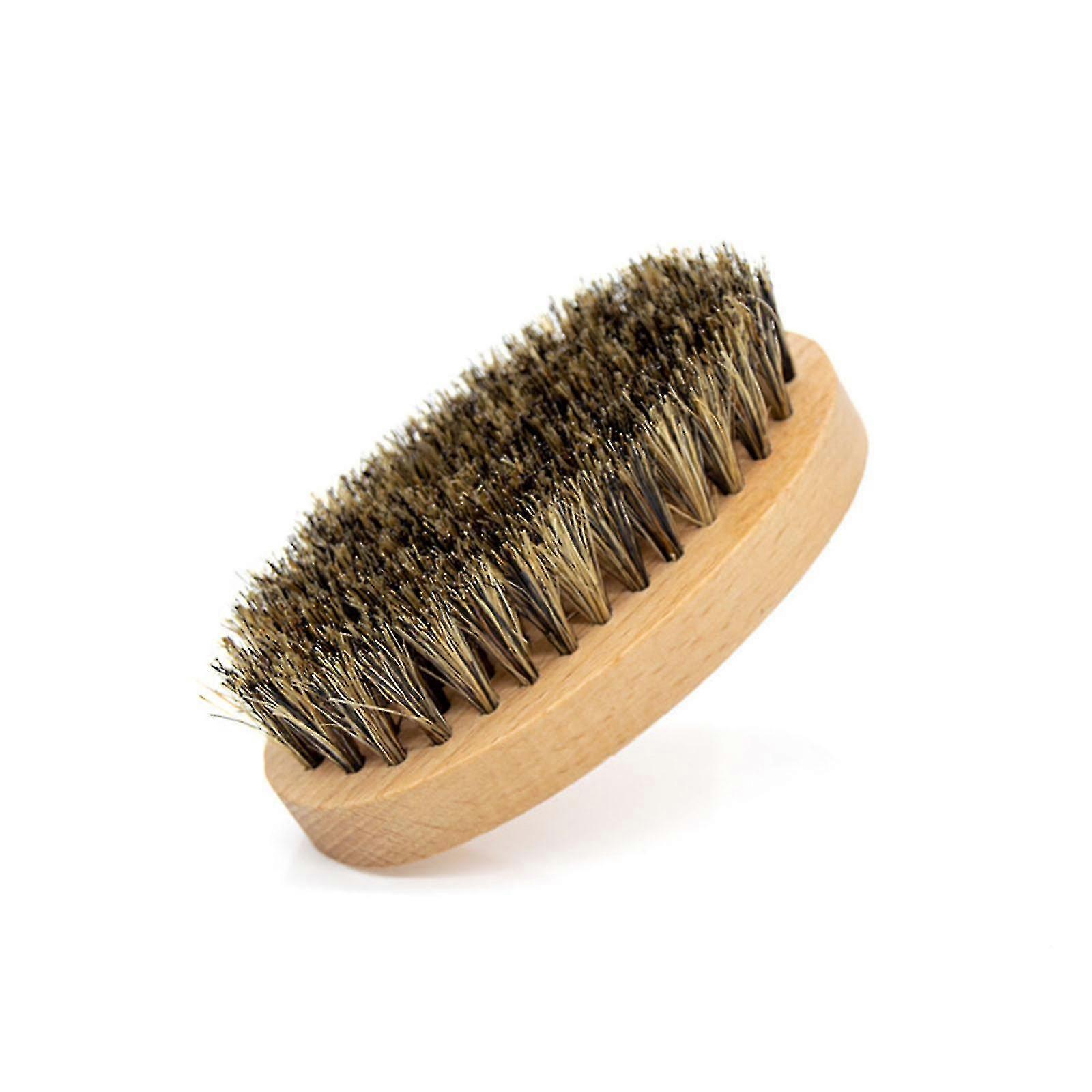 Oval Wood Handle Boar Bristle Beard Brush Massage Comb Men Beard Grooming Tool