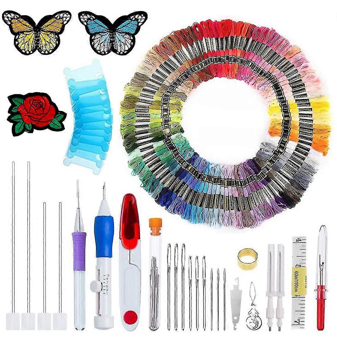 136pcs Embroidery Kit Punch Needle Embroidery Patterns Punch Needle Kit