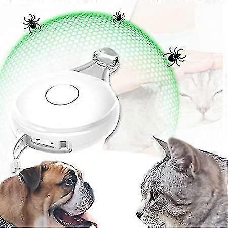 Ultrasonic Flea & Tick Protection Pet Ultrasonic Pendant Against Ticks Usb Charging, Ultrasonic Pest Repeller With Flashing Light, Suitable For Cats&d