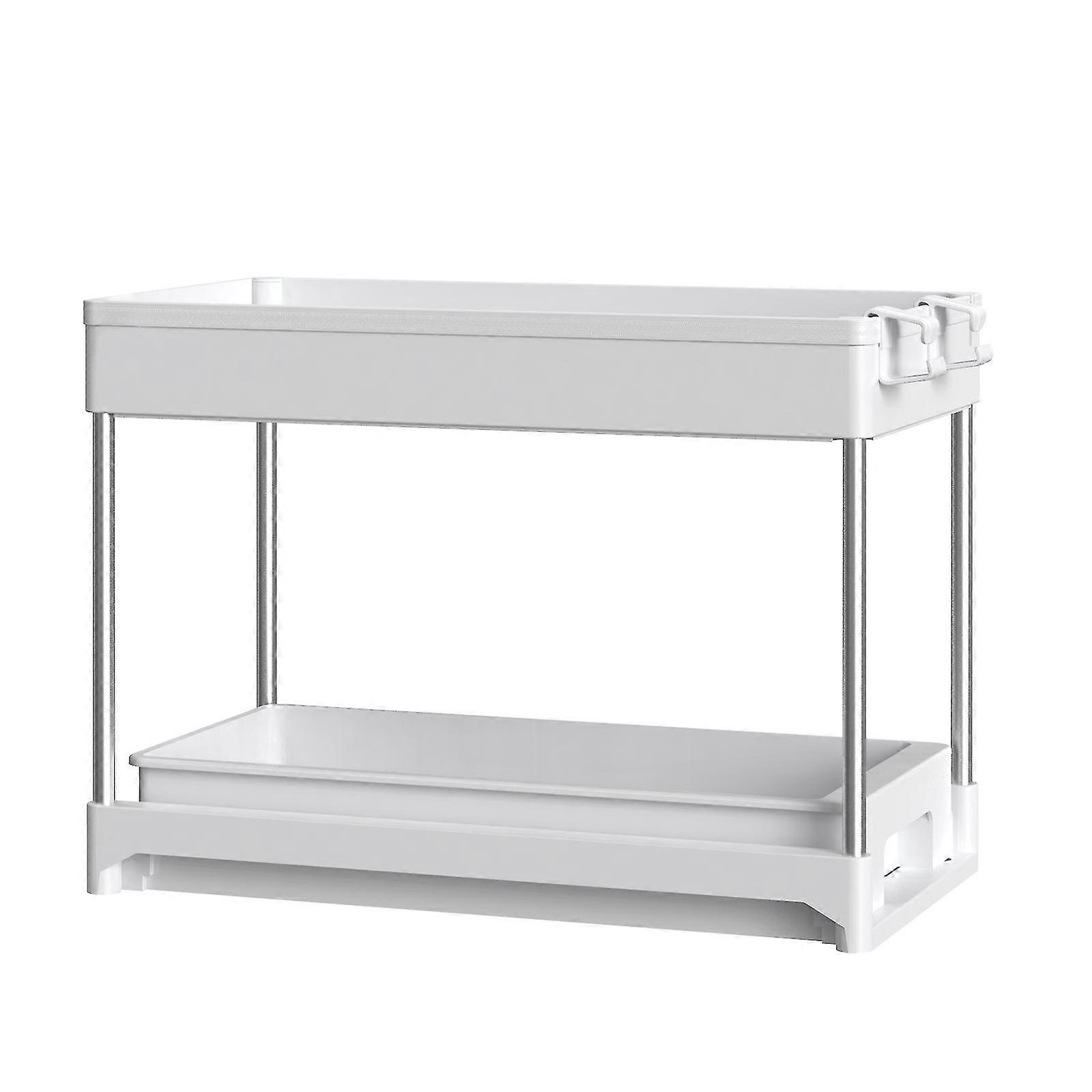 Under Sink Organizer -  Plastic Creative Durable Practical Stainless Steel 2 Tier Organizer