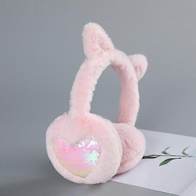 Autumn Winter Warm Earmuffs Cute Warm Ear Muffs Fur Plush Sequins Heart Earwarmers Solid Color Comfortable Unisex leisure 2025
