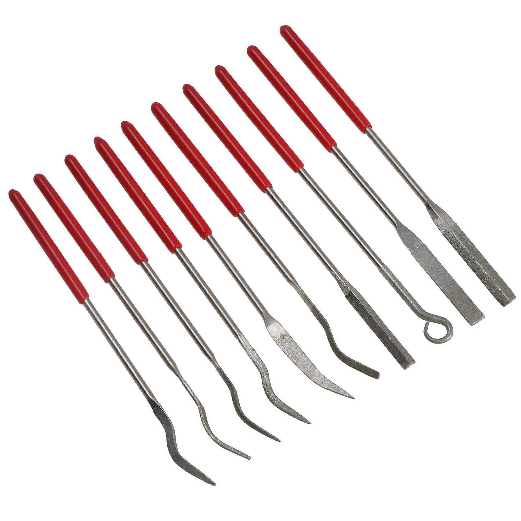 Diamond Coated Precision Riffler File Set Needle Files 10pc for Jewellery Glass
