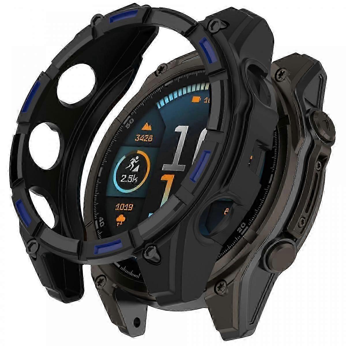 For Garmin Fenix 8 43mm Tpu Watch Case Anti-scratch Hollow Watch Frame Cover