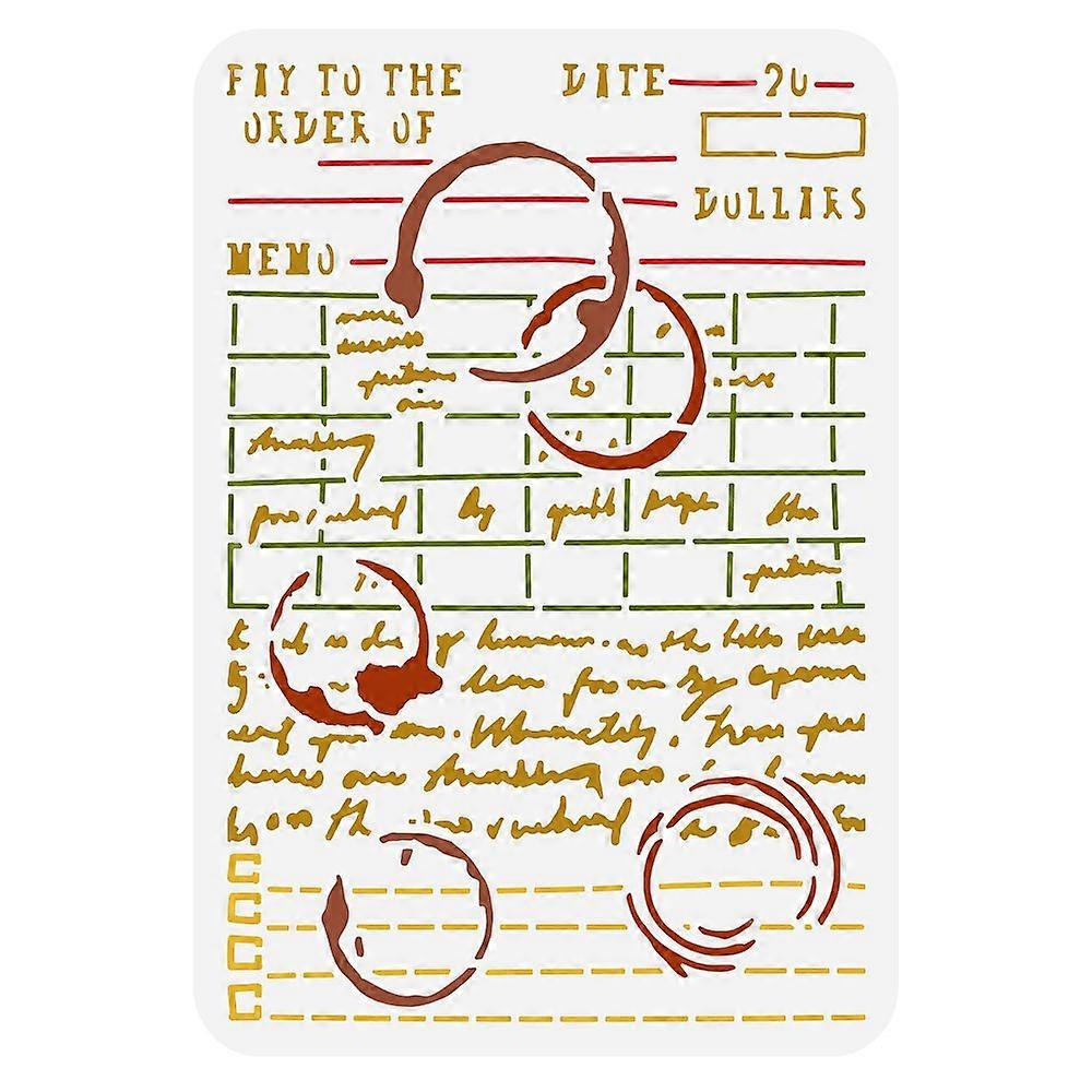 1pc Plastic Drawing Painting Stencils Templates for Painting on Scrapbook Fabric Tiles Floor Furniture Wood Rectangle Diary Pattern 29.7x21cm