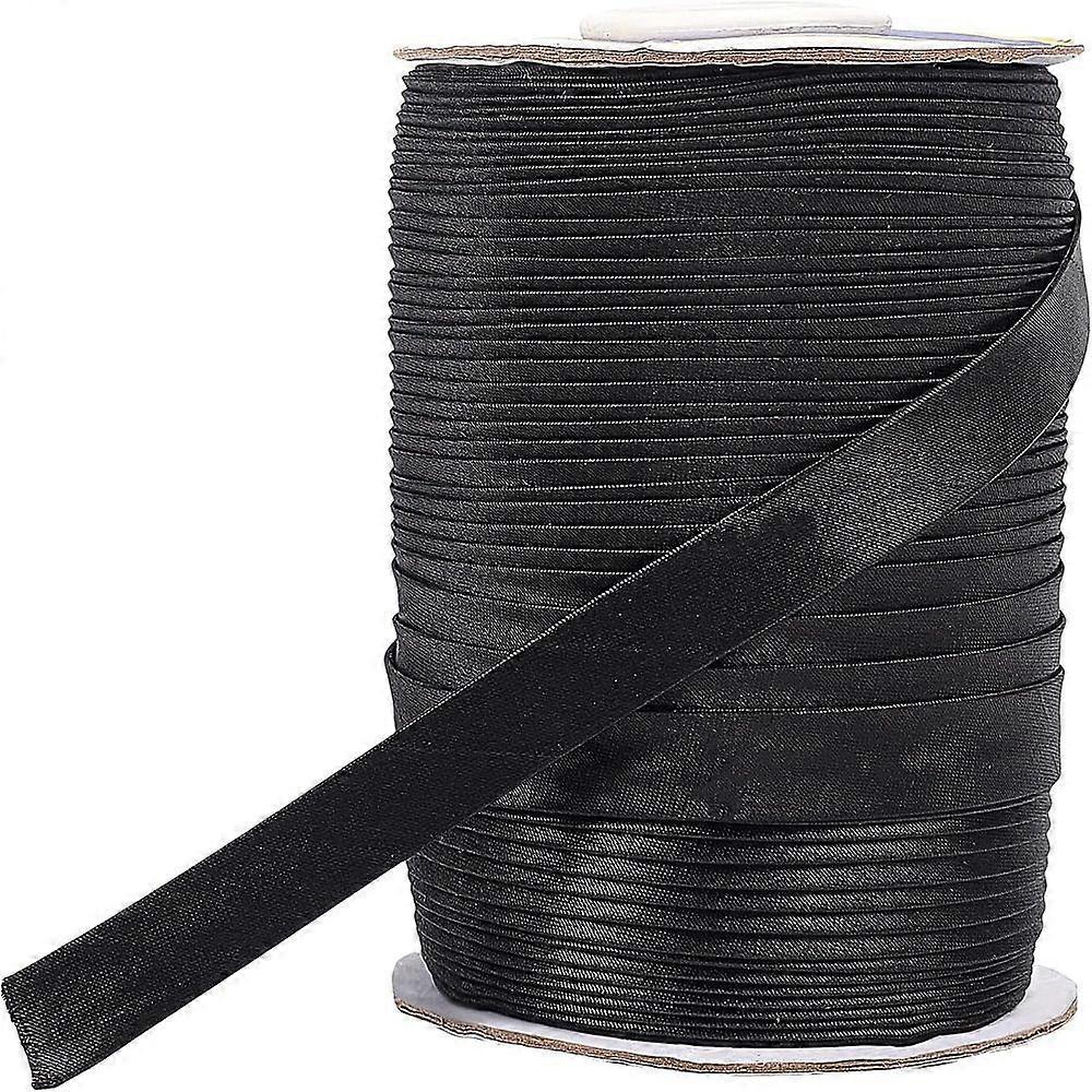 Brocade Ribbon Flat Black 1/2 inch(14mm) 80m/roll