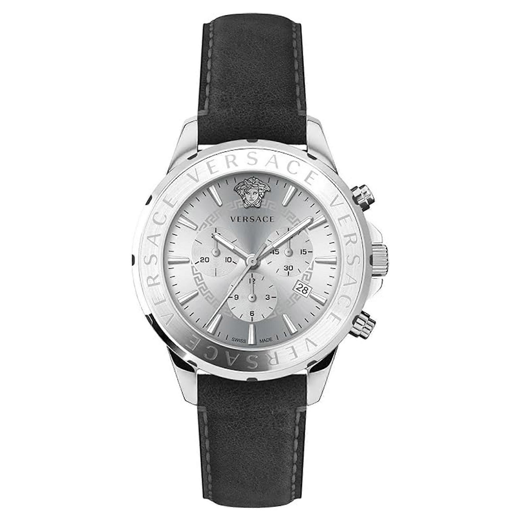 Versace Men's Watch Wristwatch Chronograph Signature VEV601223 Leather