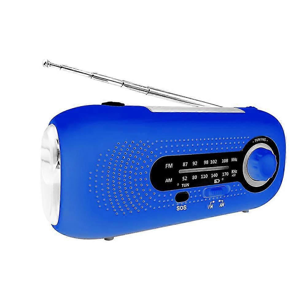 Without Battery - Solar Emergency Weather Radio Hand Crank Self Powered Am Fm Radio Led Flashlight