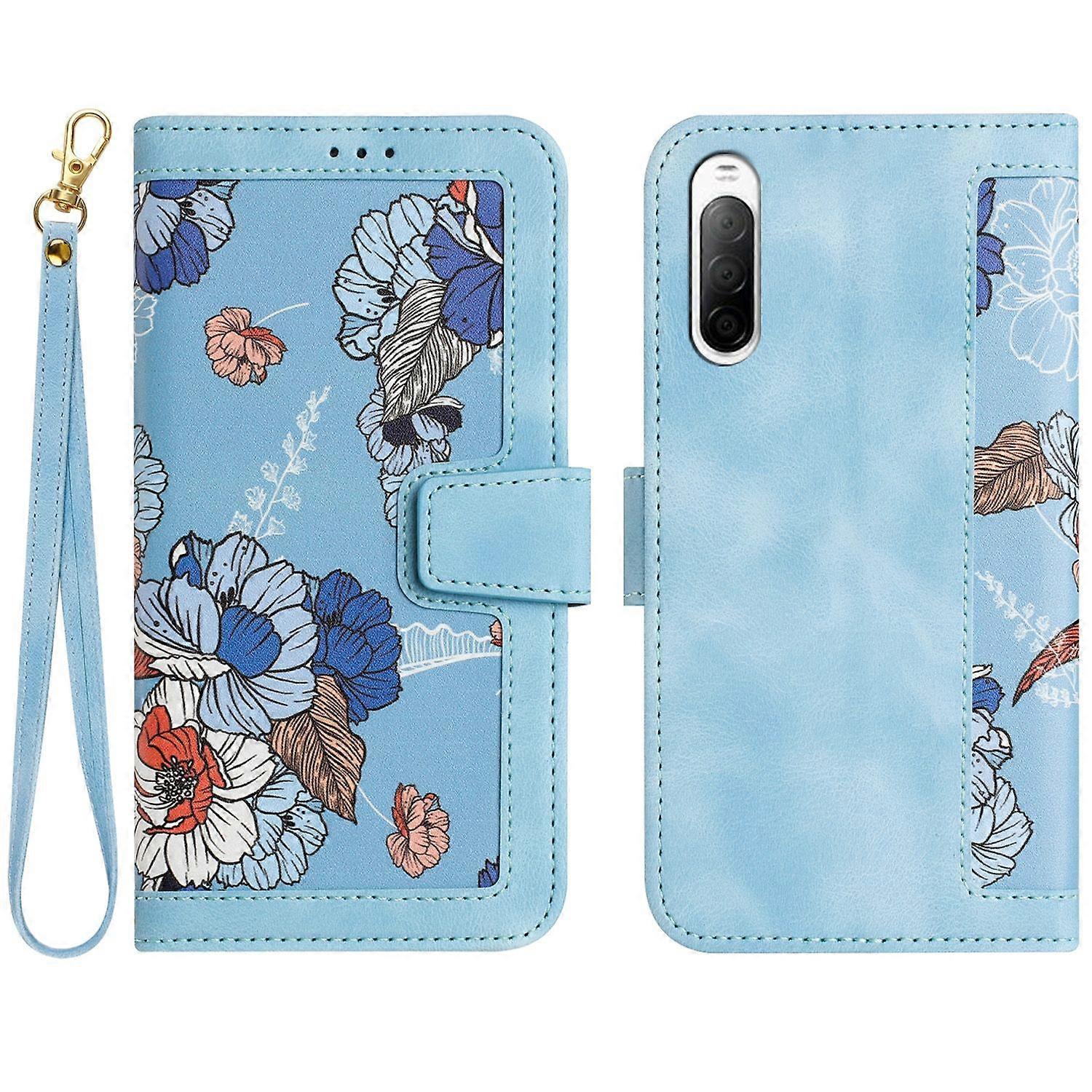 Floral Pattern Leather Case For Sony Xperia 10 V