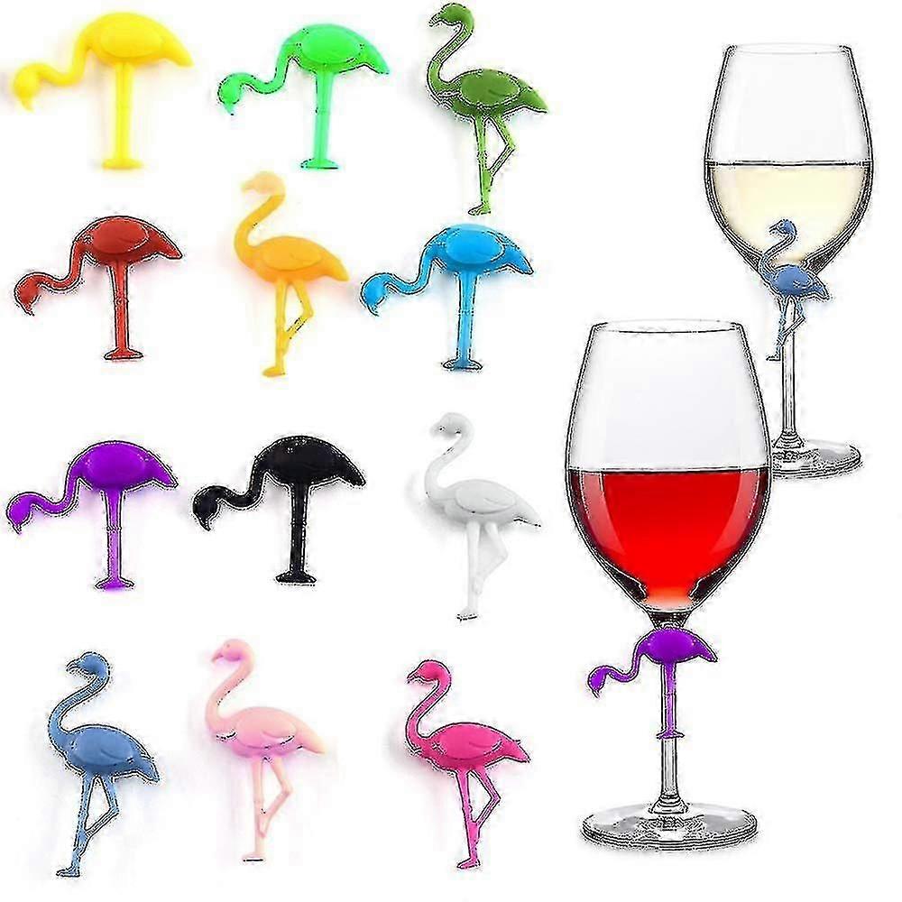 12pcs Silikonglas Marker Party Wein Glas Marker Flamingo Wein Glas Recognizer