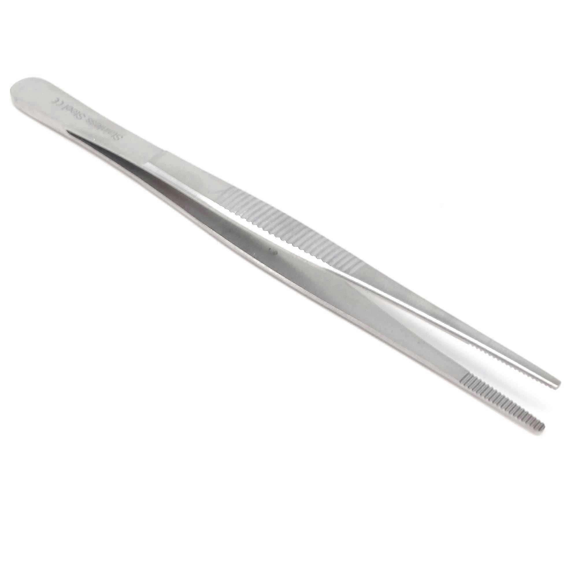 Stainless Steel Precision Tongs With Serrated Tips Non-Slip Grip 8 Inch For Plating And Food Presentation