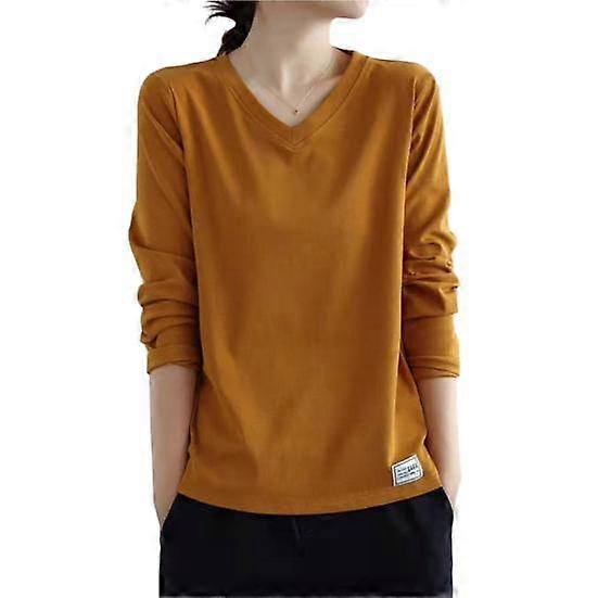Pullover Blouse Elastic Versatile Soft Solid Color Loose Lady Basic T-shirt for Work