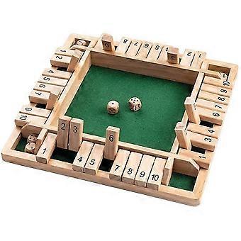 Wooden Board Game, 4 Players Shut The Box Dice Game Mathematics Traditional Pub Board Dice Game Travel 4 Players Great Family Board Games Vacation fun