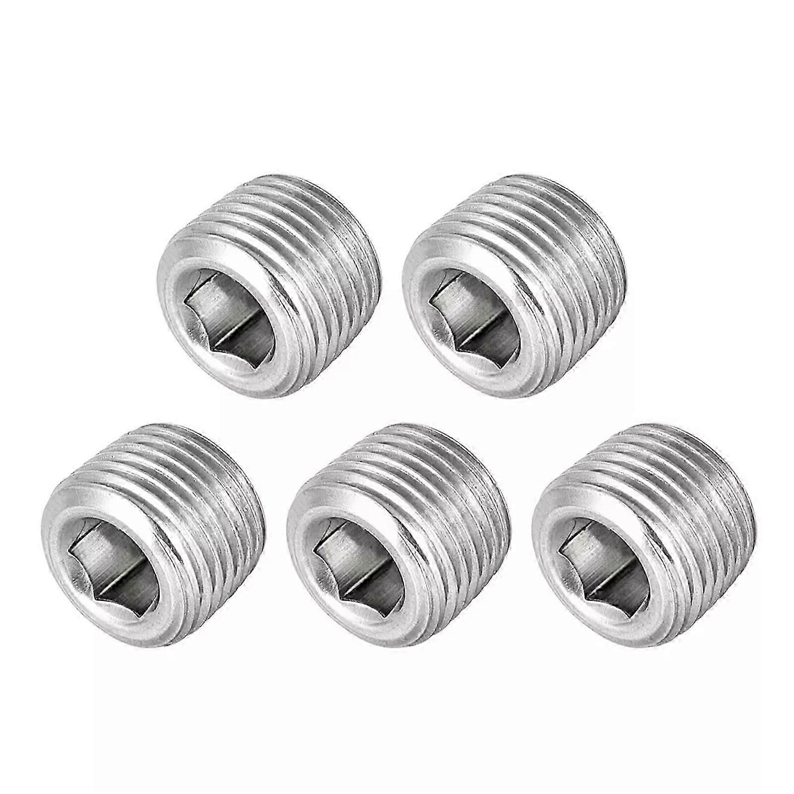 5x Hex Countersunk Plug Stainless Steel Pipe Fitting 1/8NPT Male Thread Socket