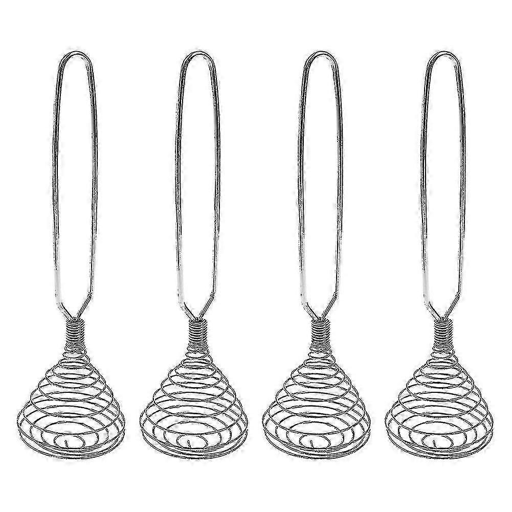 4 Pieces Stainless Steel Spring Whisk, Egg Whisk Hand Push Whisk Blender For Home Versatile Tool Fo