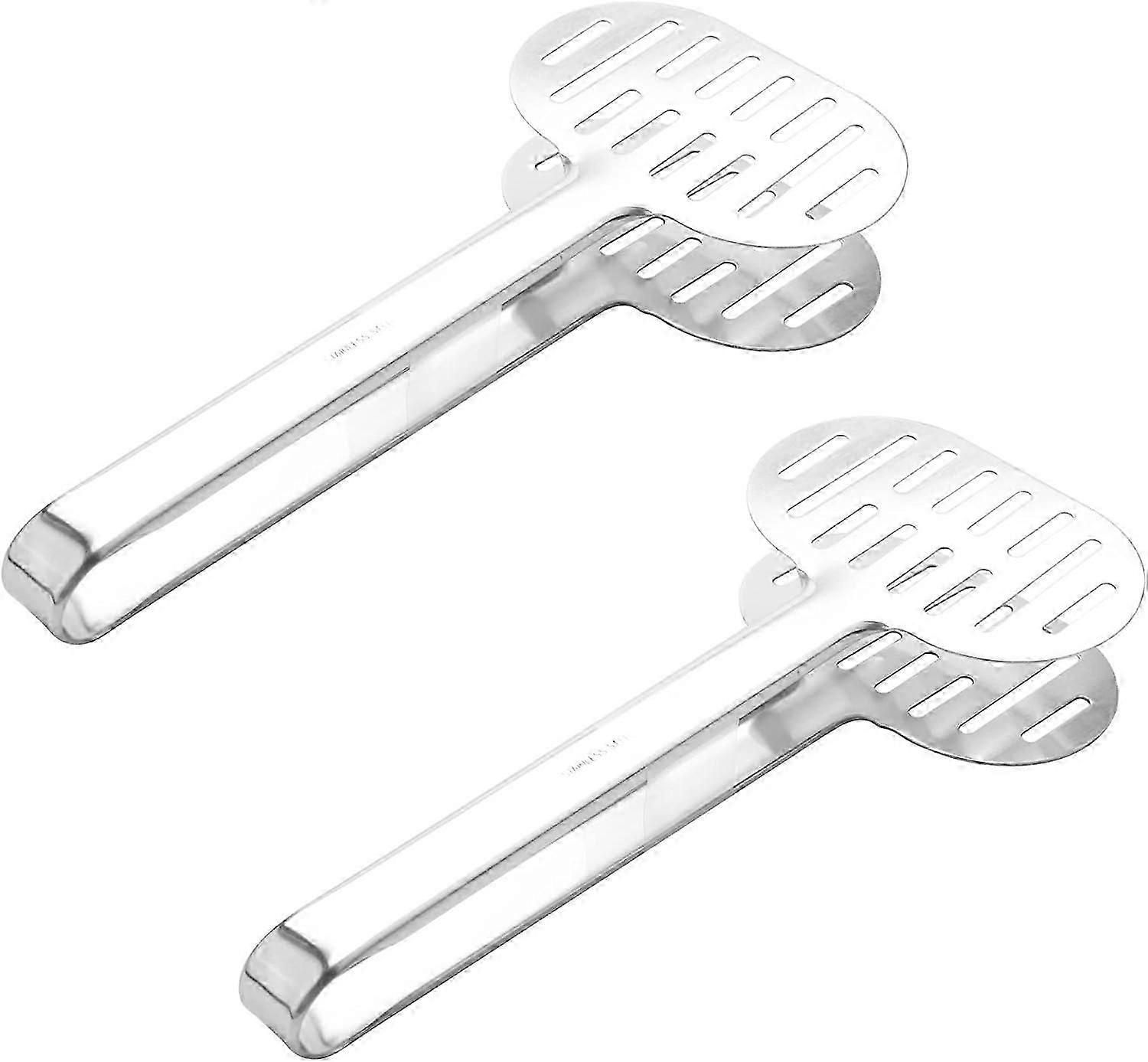 2X الفولاذ المقاوم للصدأ تيرنر ملقط المطبخ ملعقة مزدوجة الخبز وملقط برجر
