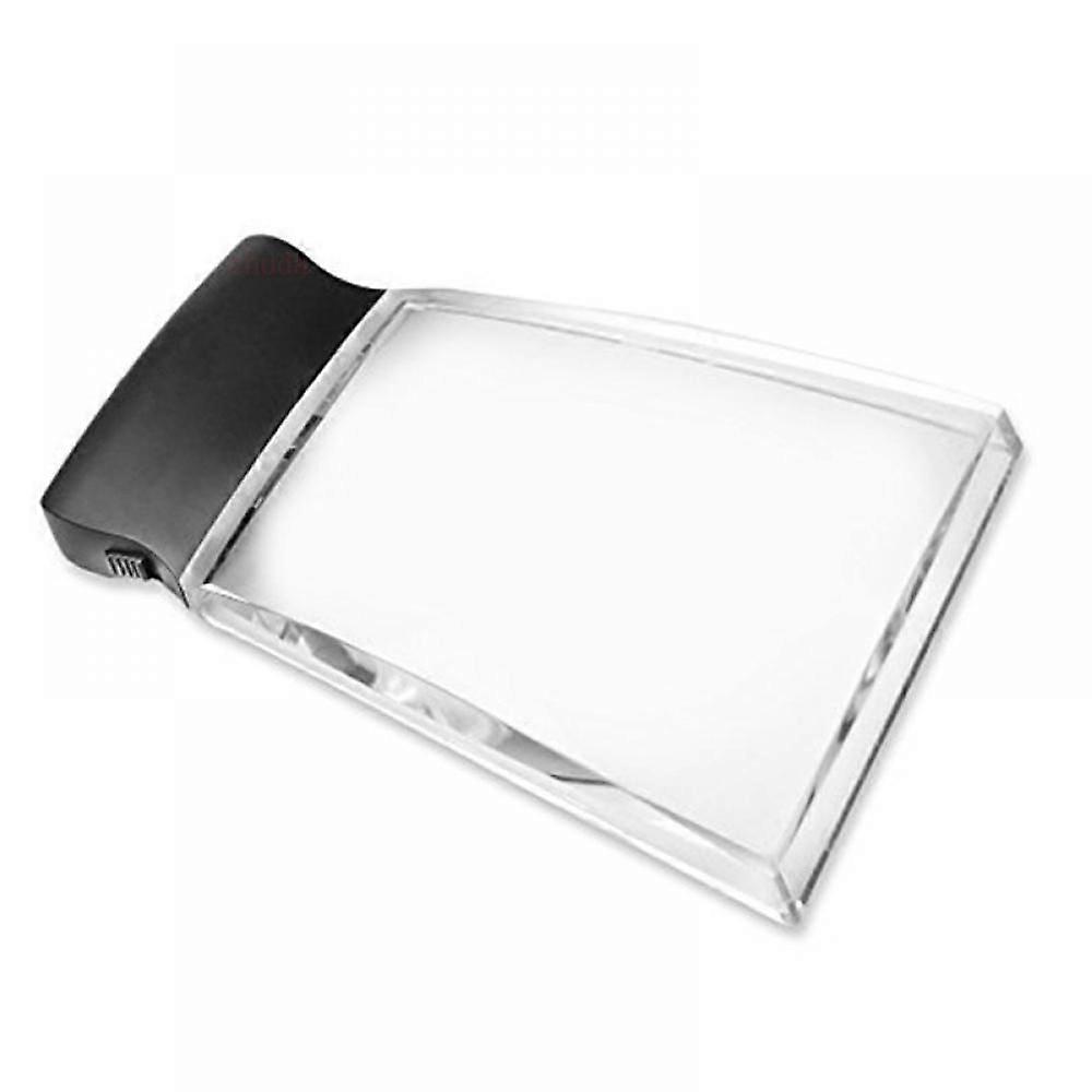 Rectangular Magnifying Glass 2X Handheld Magnifier with 3 Bright LED Lights