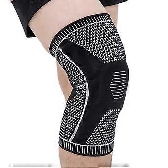 Knästöd för knäsmärtlindor Patellastabilisator med silikongelfjäderstöd, gångjärnsknäskydd för menisk rivartrit-svart M