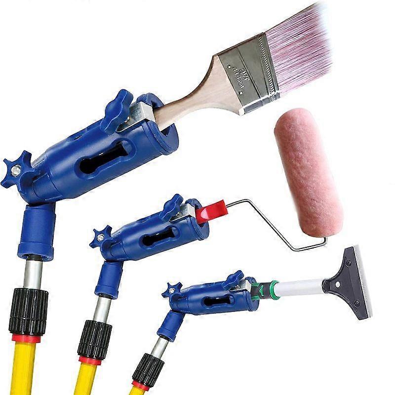 1pcs Multi-Angle Paint Brush Holder - Extension Pole Attachment compatible Paint Brush - Universal Extender Tool fits Most Rollers and Scrapers - Incl