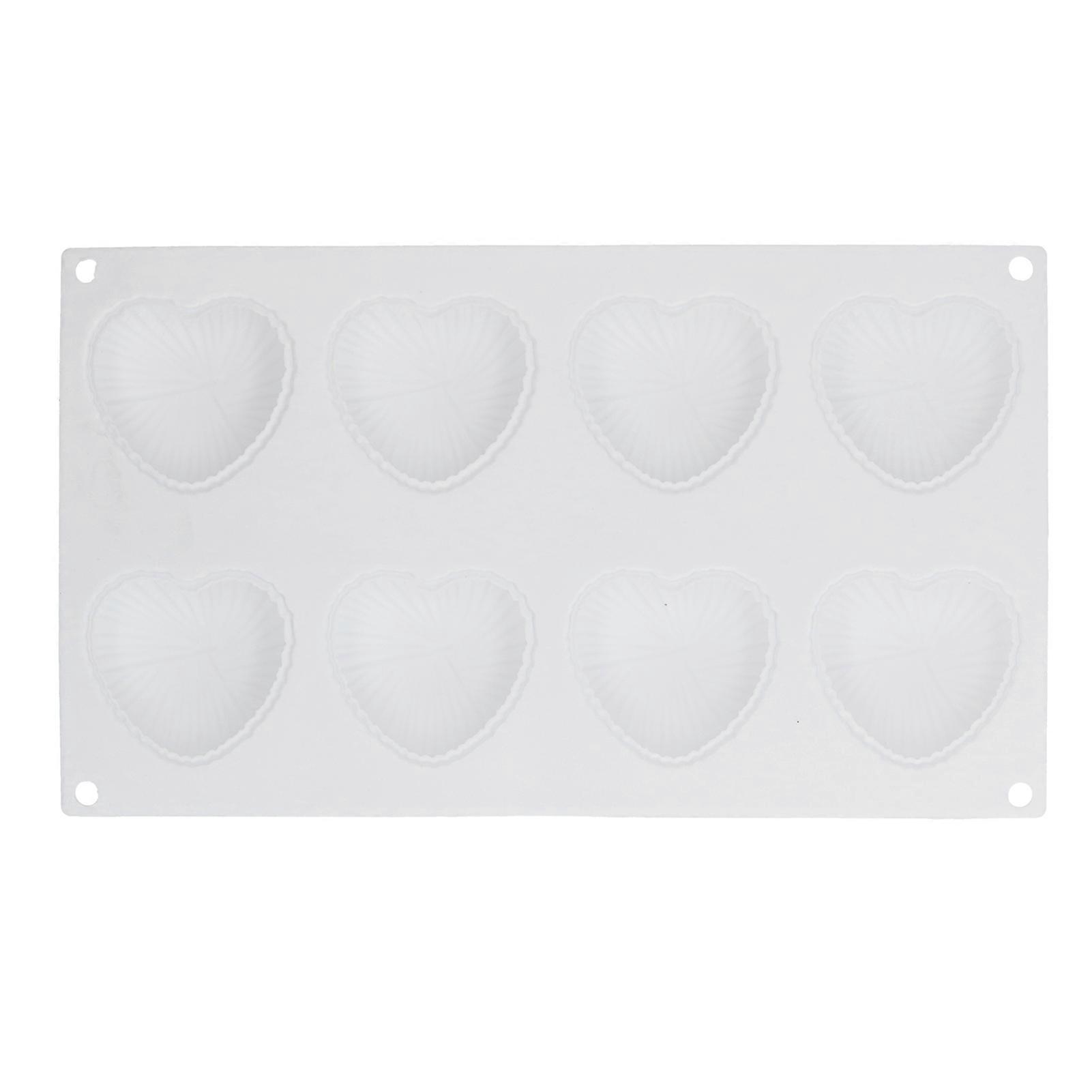 8-Grid Heart-Shaped Silicone Mousse Cake Mold, Baking Tool For Bakery And Kitchen